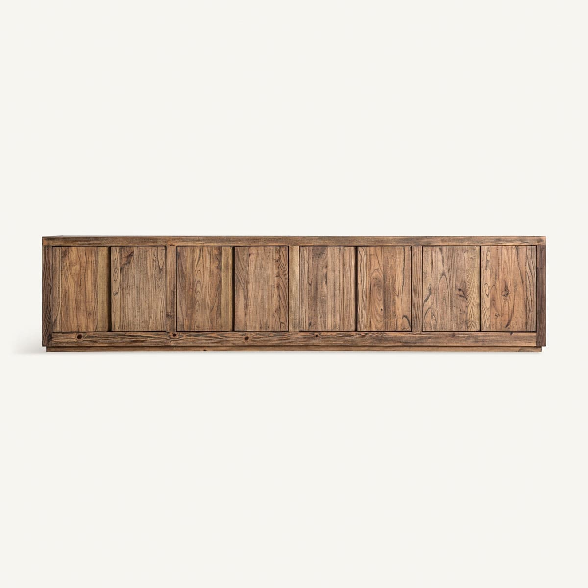 Meuble TV 280 cm en bois massif d'ormes 8 portes