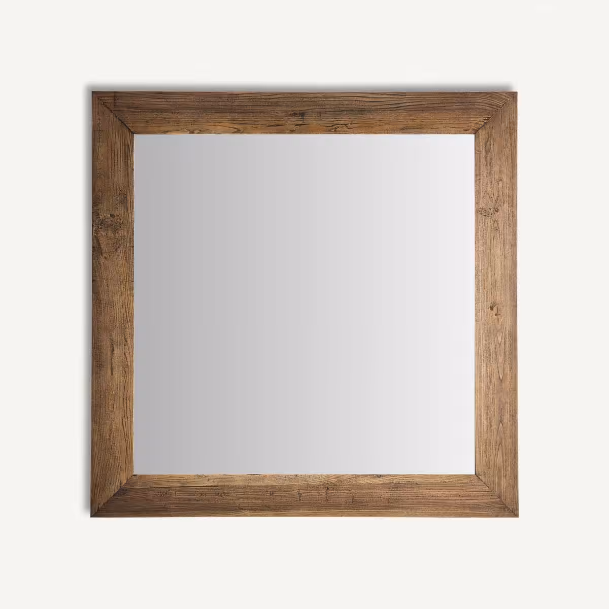 Miroir carré en bois d'orme massif 140 cm