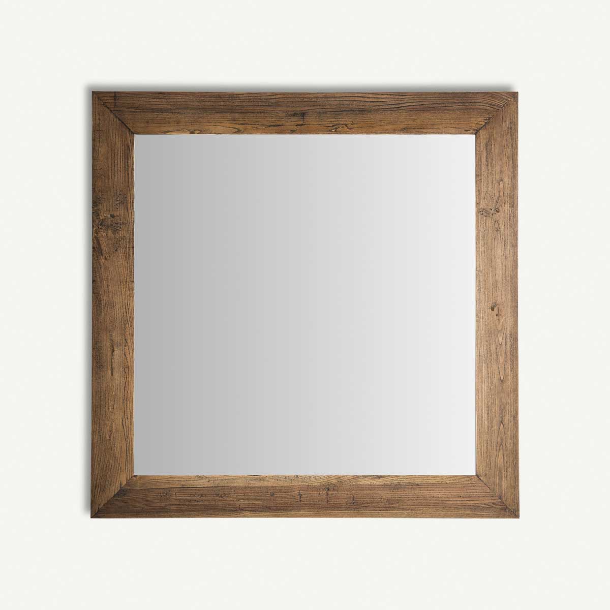 Miroir carré en bois d'orme massif 140 cm