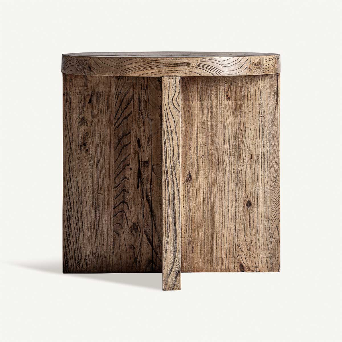 Table d'appoint rustique en bois 60 cm RUDITH