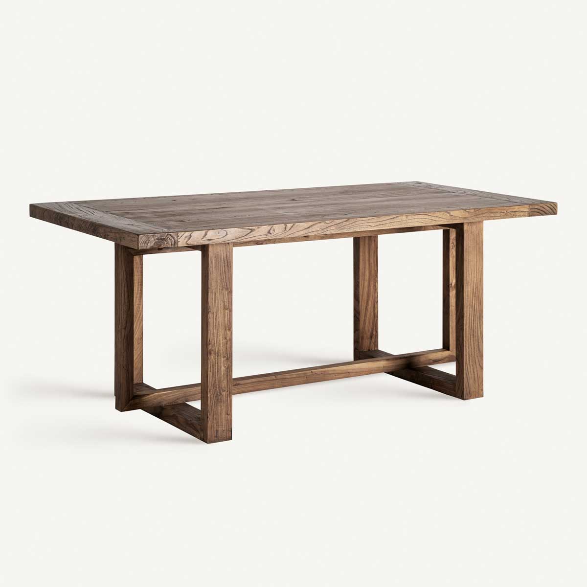 Table de bureau en bois d'orme massif de 185 cm