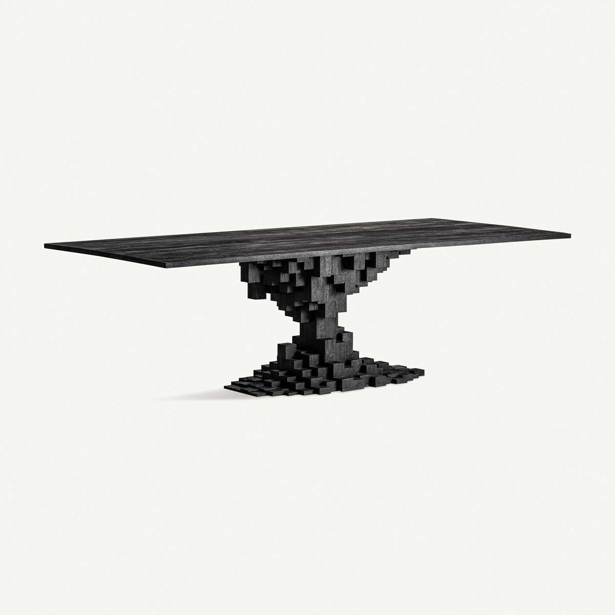 Table à manger design en bois de manguier noir de 250 cm