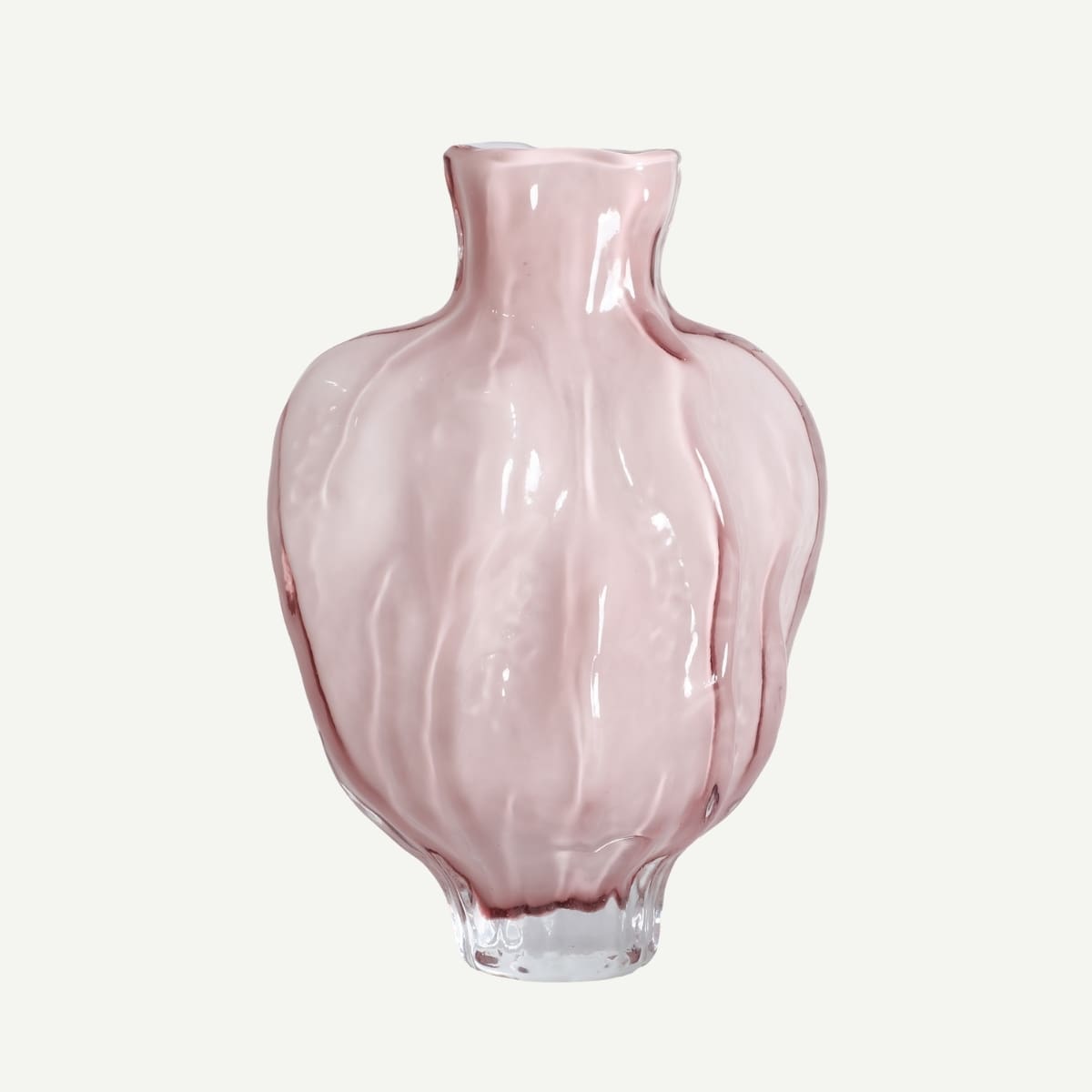 vase en verre rose