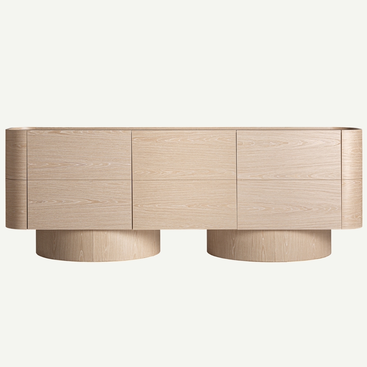 buffet moderne 220 cm chêne blanchi