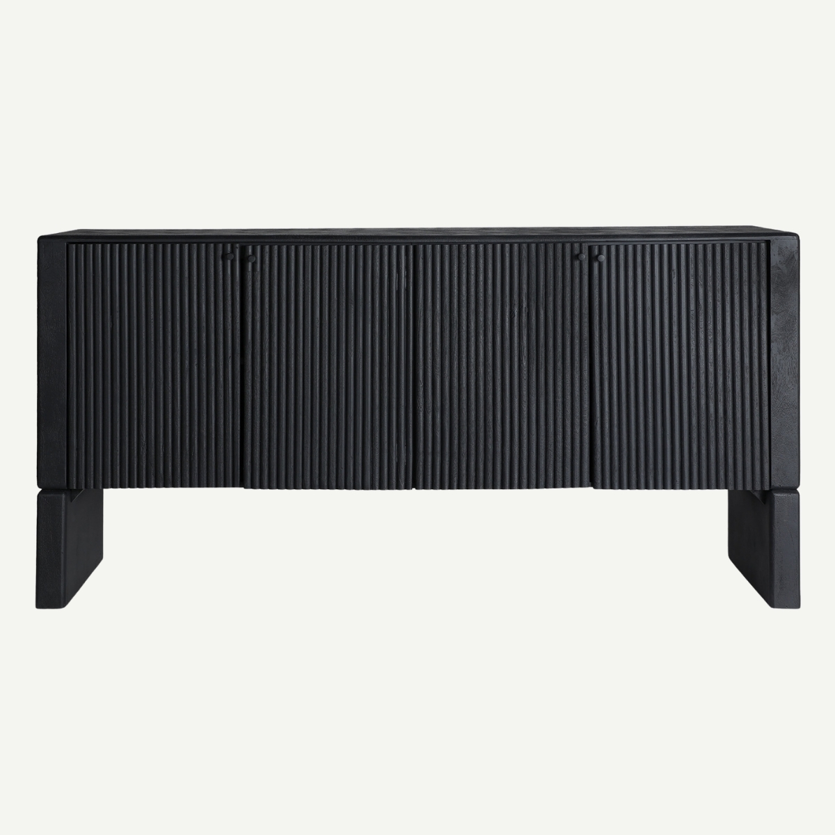 buffet 4 portes 175 cm en bois de manguier noir