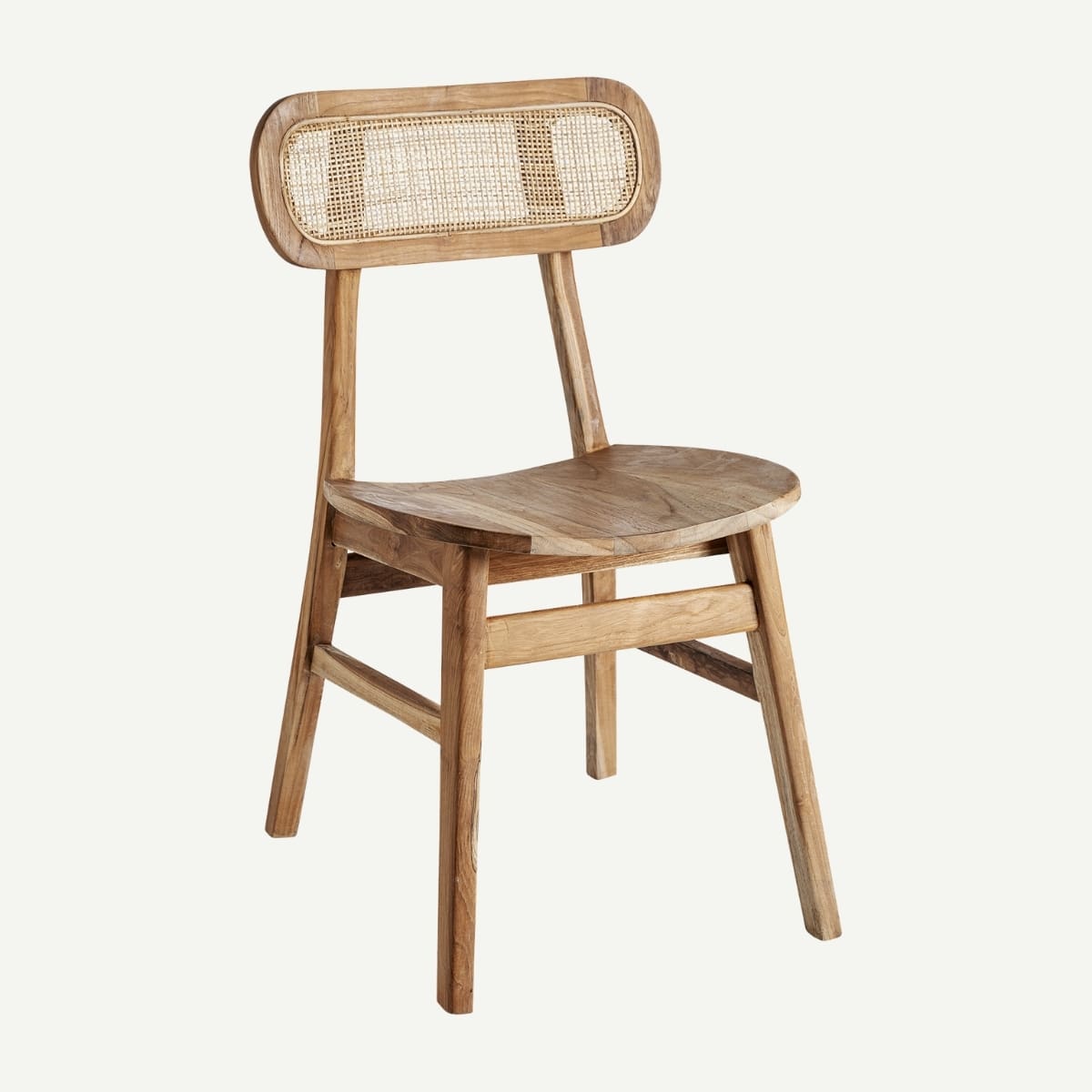 chaise en bois massif et rotin