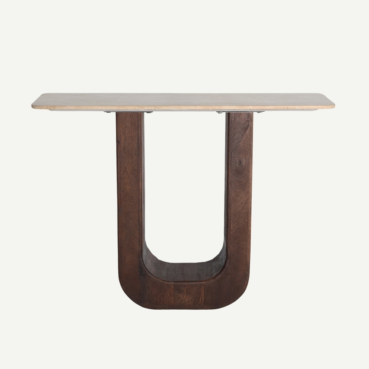 console moderne en bois massif et marbre