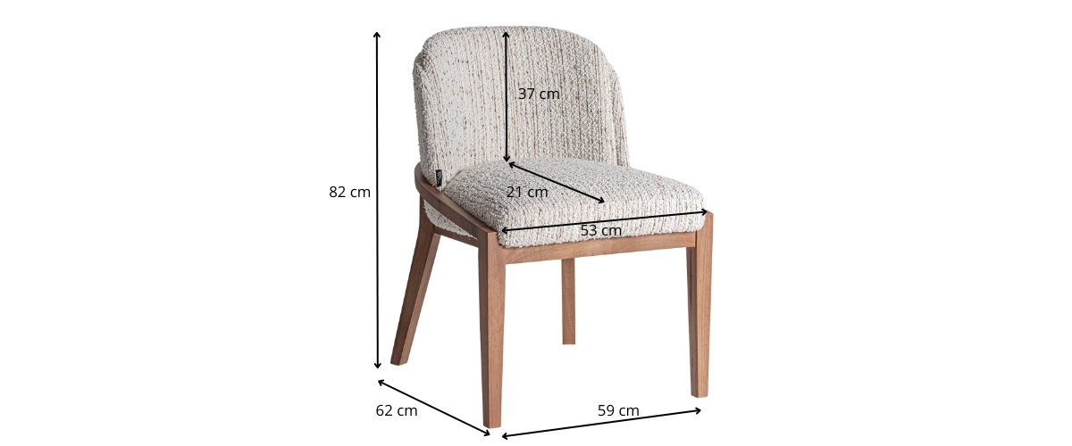 dimensions détaillées chaise moderne