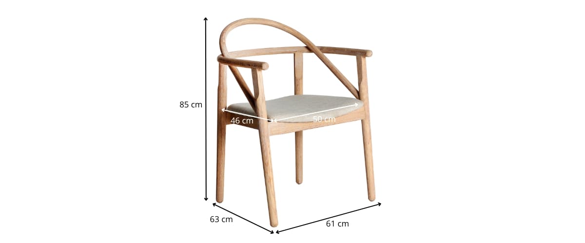 dimensions chaise japandi