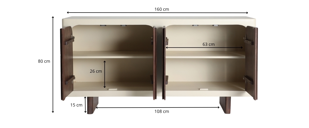 dimensions détaillées du buffet