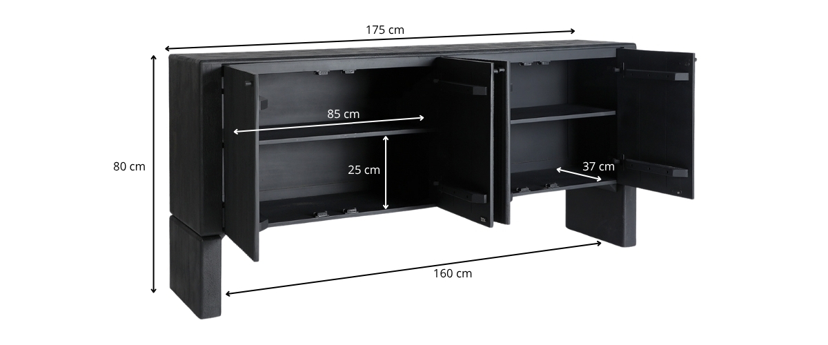 dimensions du buffet en manguier