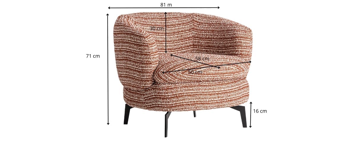 dimensions détaillées du fauteuil