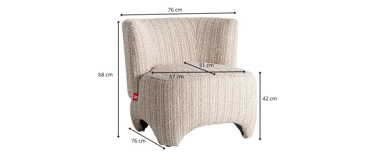 Dimensions détaillées du fauteuil