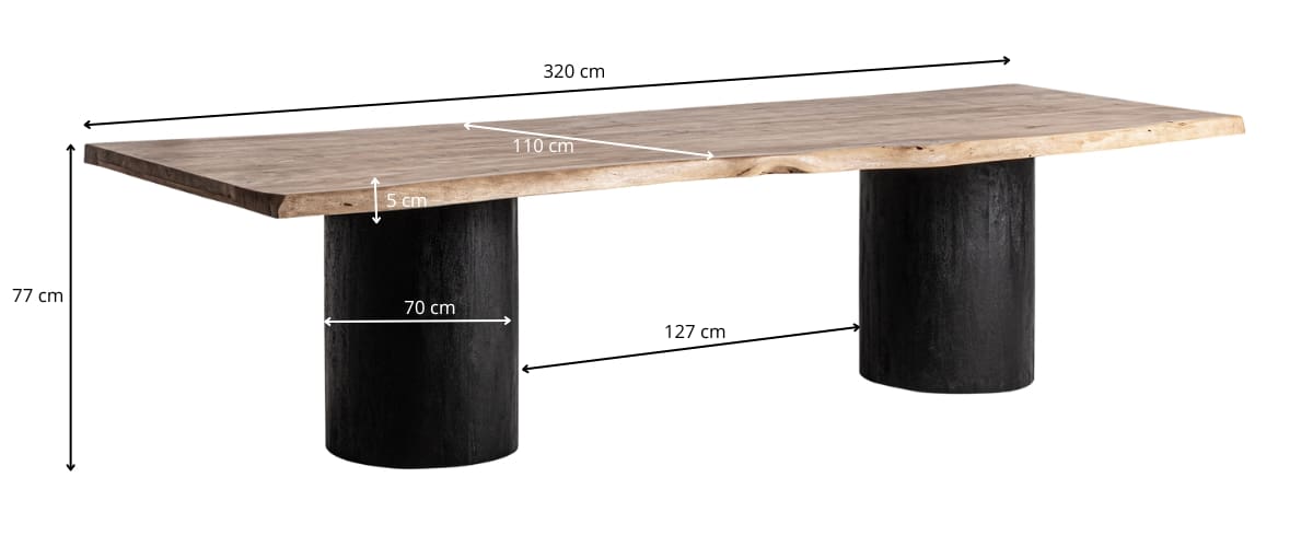 dimensions table à manger en acacia