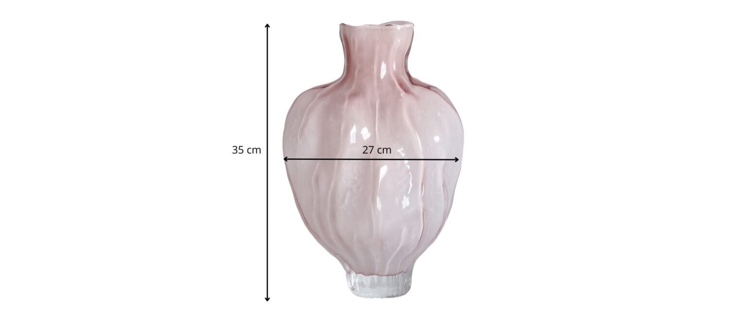 dimensions du vase rose pâle
