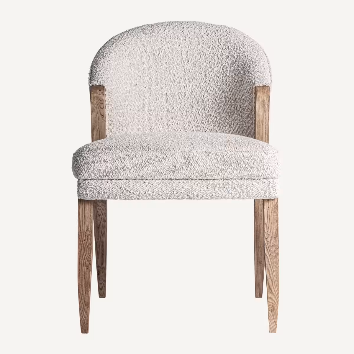 chaise de qualité bois et boucle blanc cassé