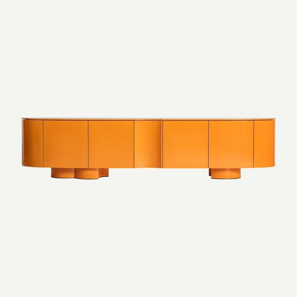 meuble télé design orange laqué 220 cm