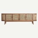 meuble tv manguier et cannage de rotin 200 cm