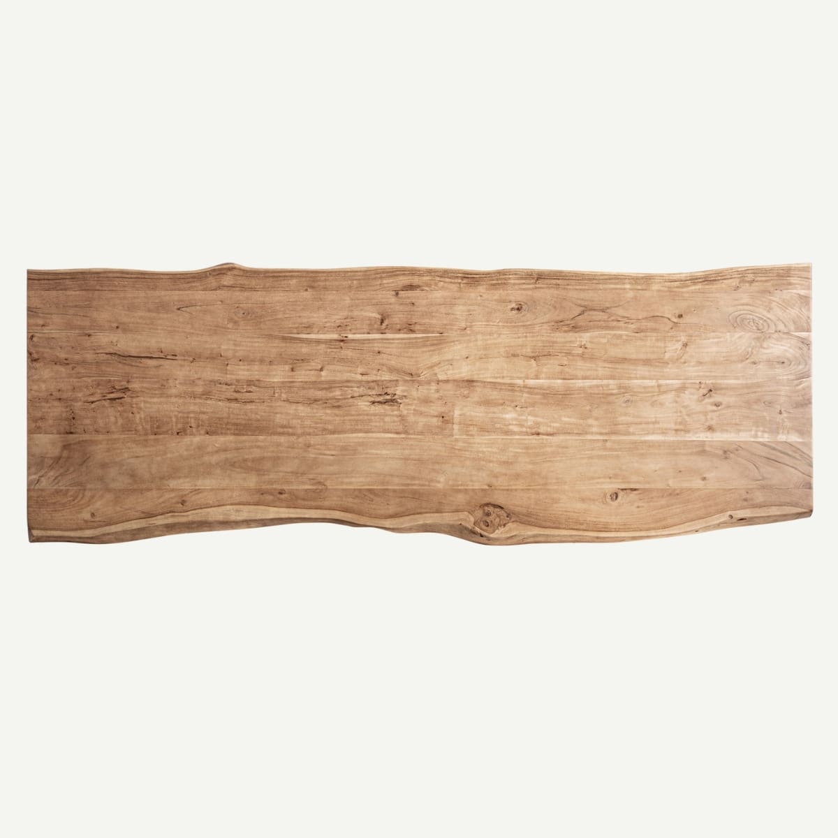 plateau massif en acacia avec bordures irrégulières noeuds et fissures