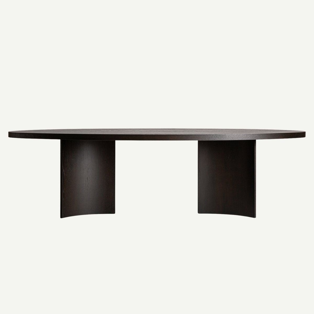table de repas ovale design en placage de chêne 270 cm