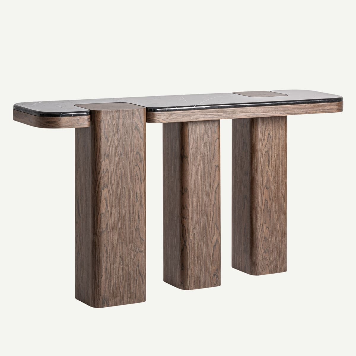 console moderne bois plaqué et mabre