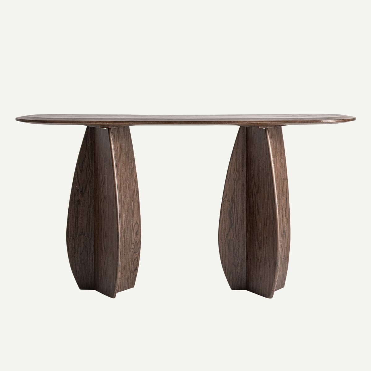 table console design imitation chêne foncé