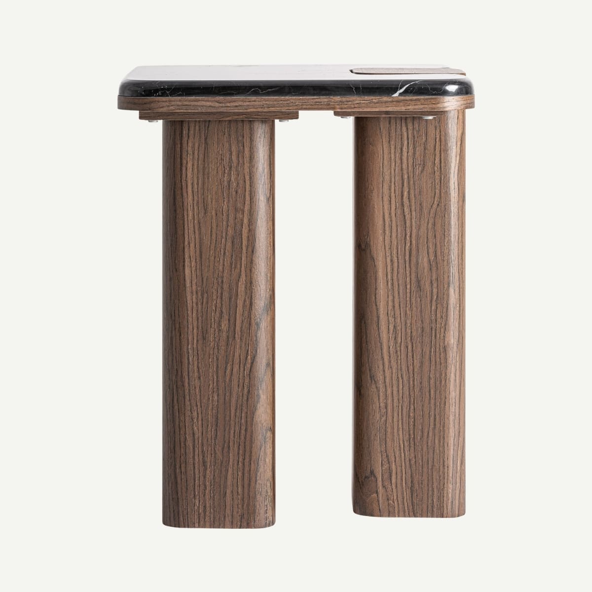 bout de canapé carré en bois et mabre