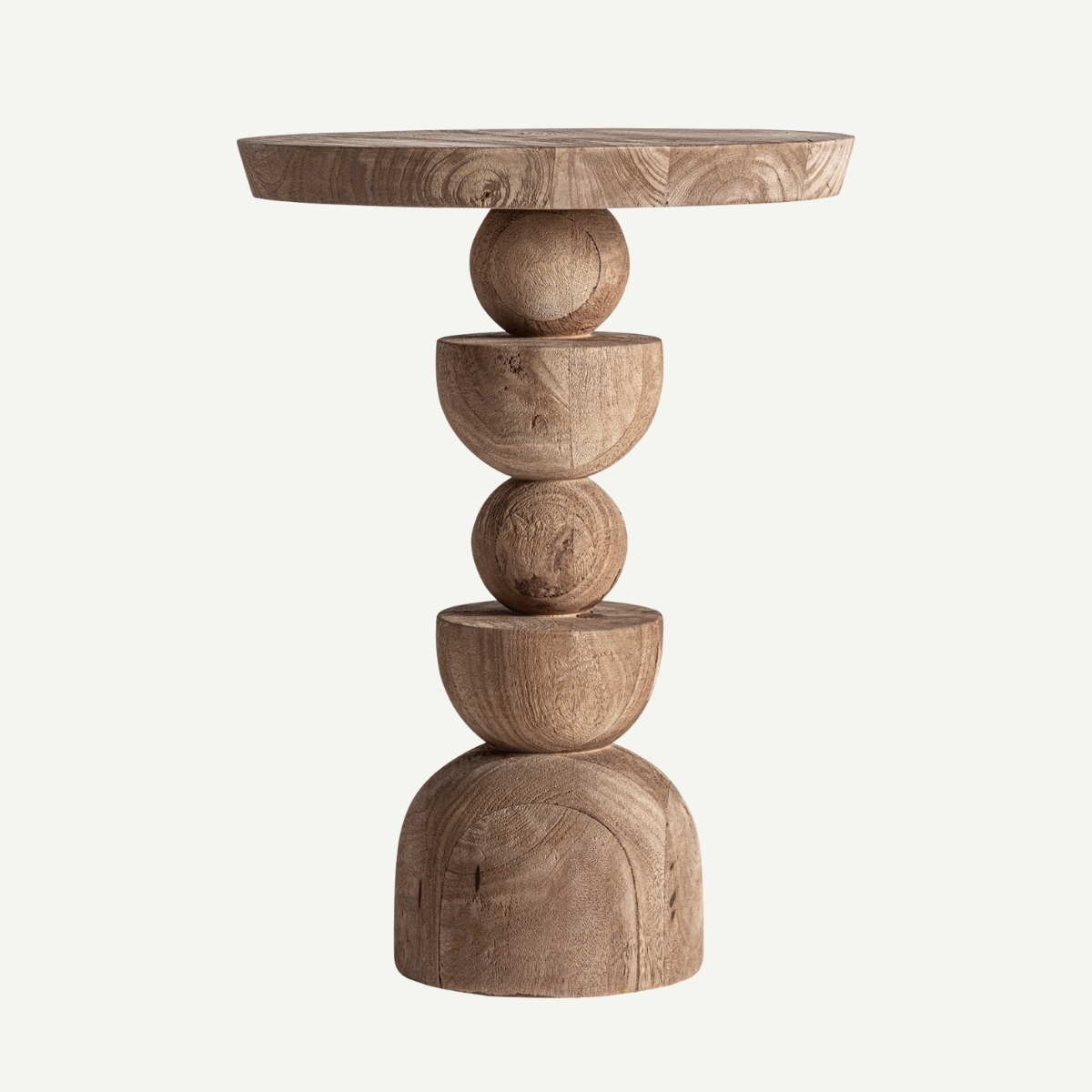 table d'appoint ronde en bois naturel