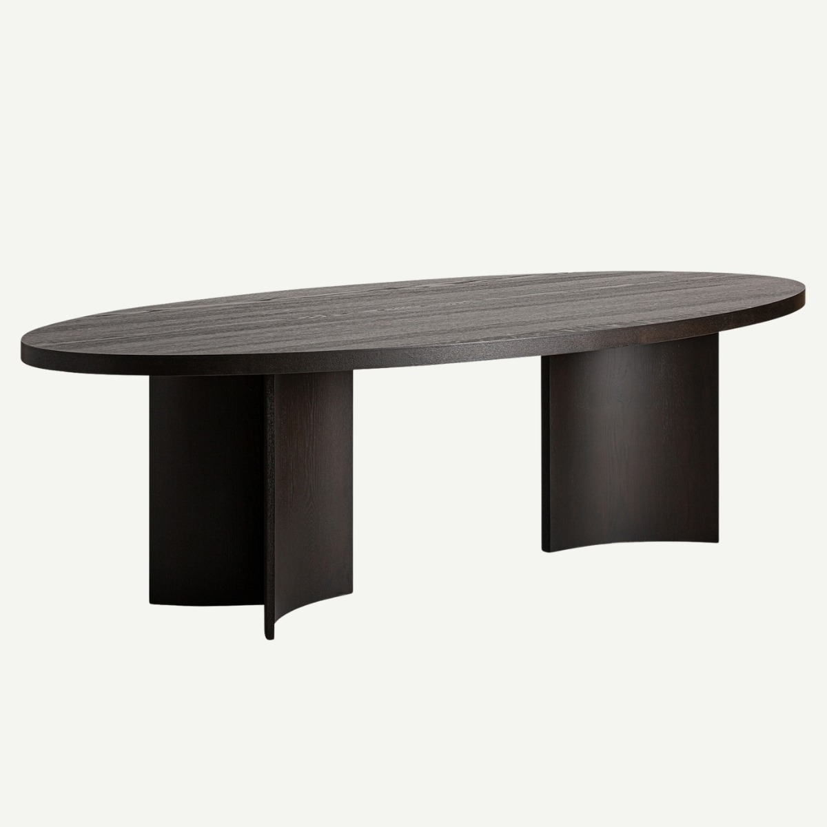 table à manger ovale bois foncé