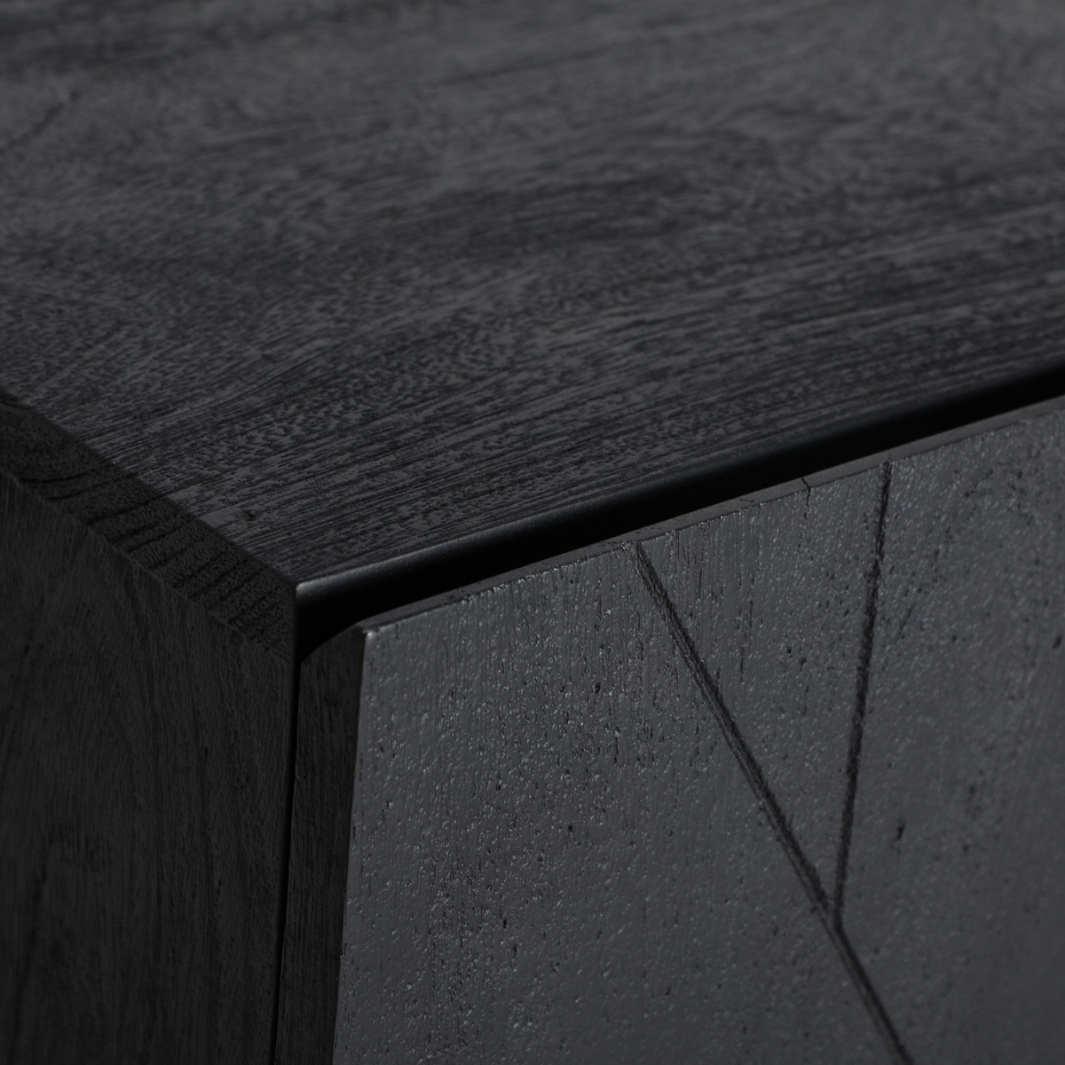 Buffet 4 portes en bois de manguier noir 170 cm LUCILE – Image 3