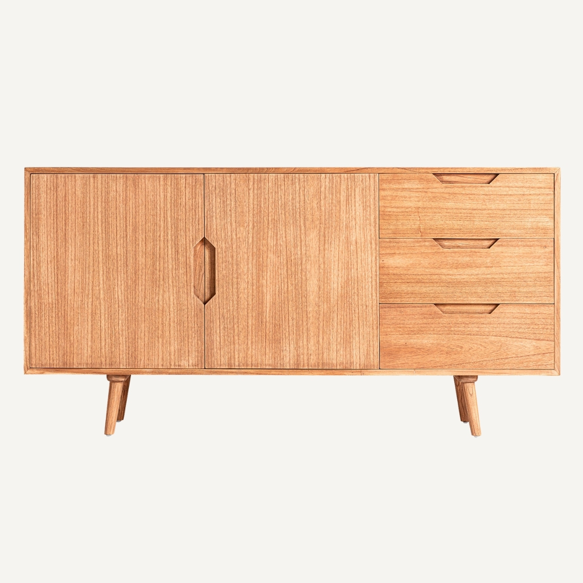 Buffet 160 cm en bois massif de mindi scandinave