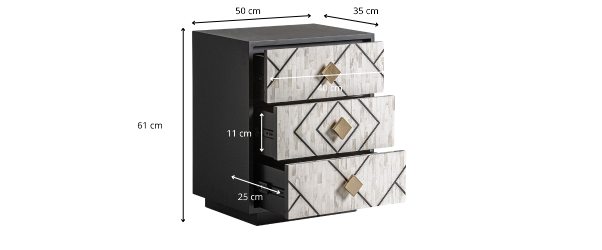 Dimensions de la table de chevet