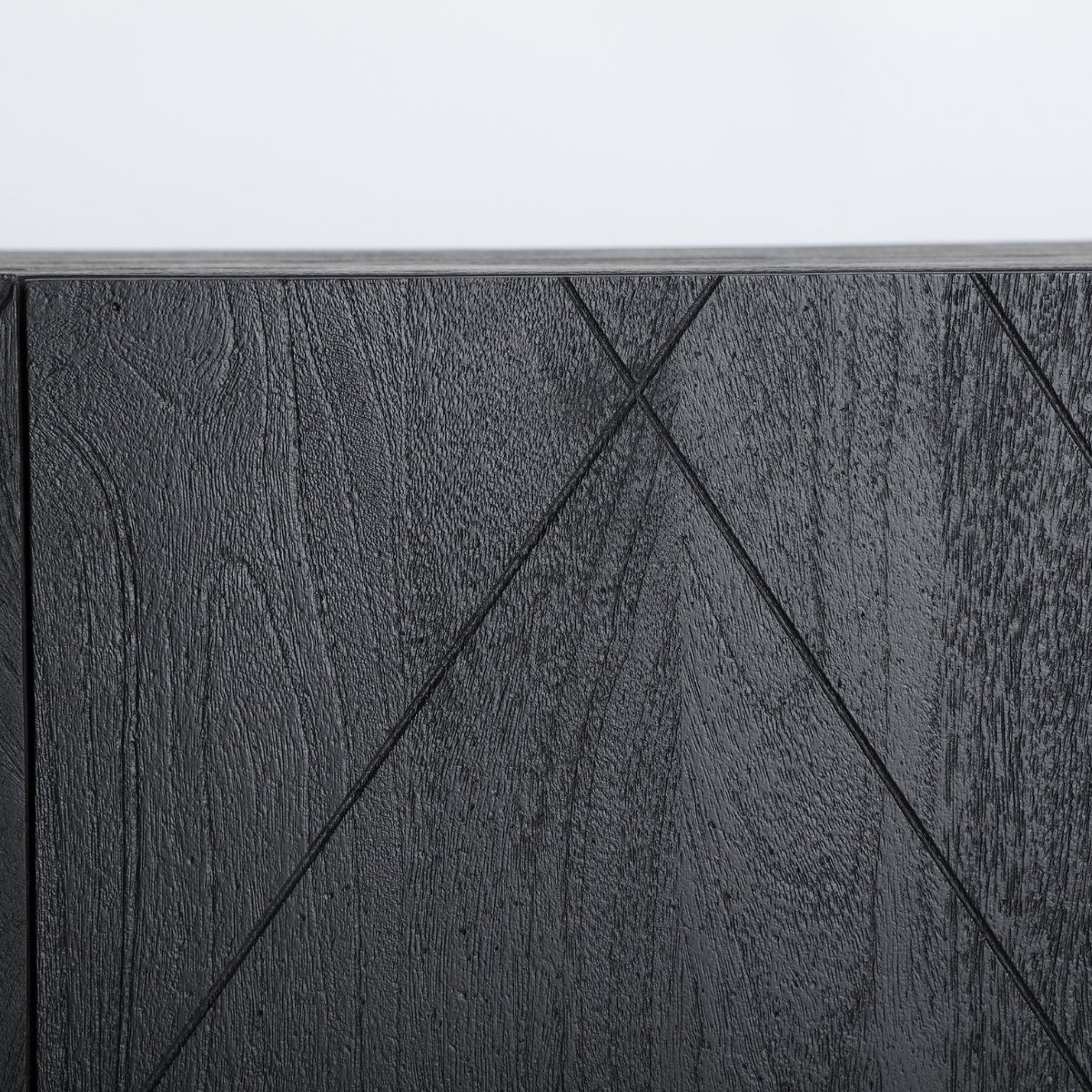 Buffet 4 portes en bois de manguier noir 170 cm LUCILE – Image 5