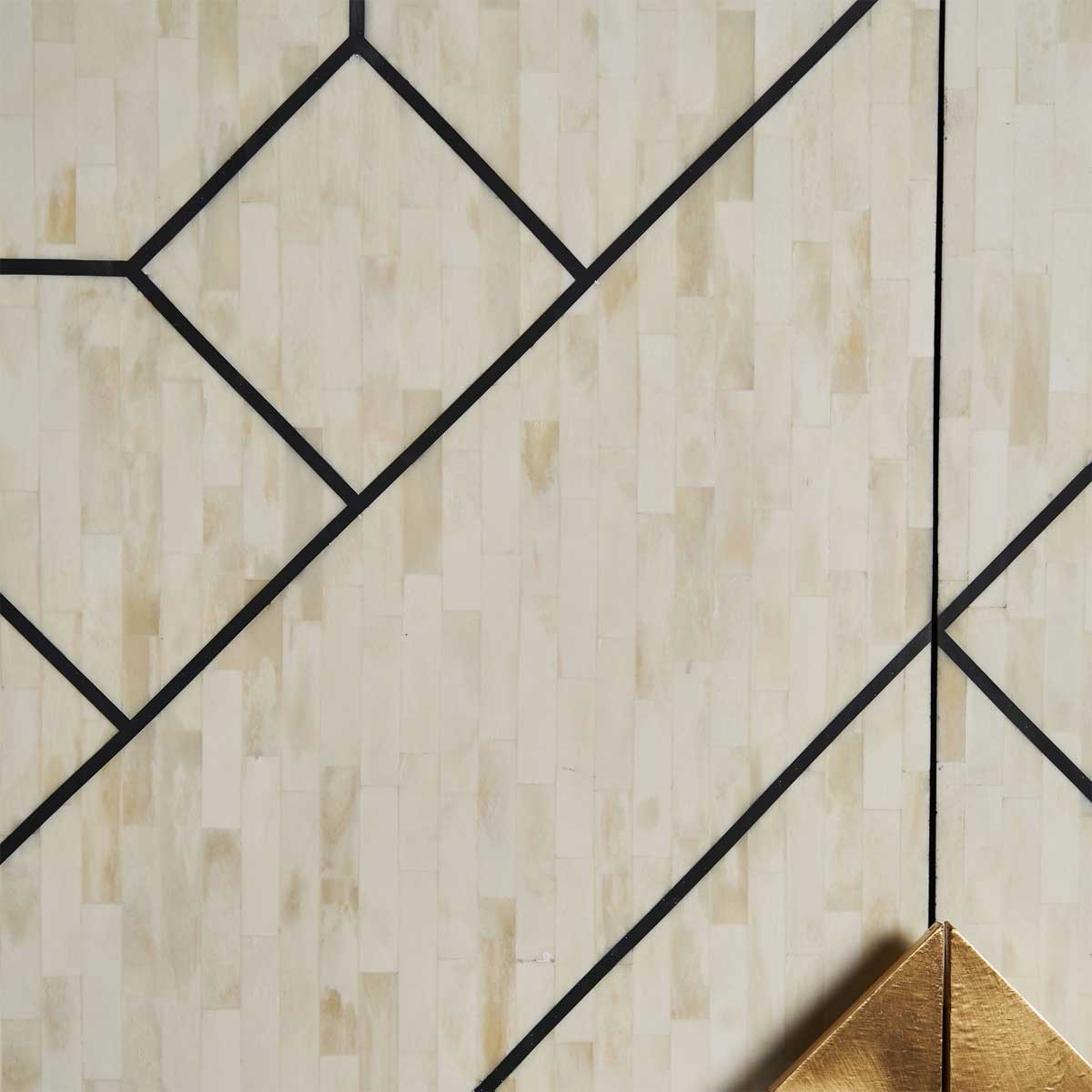 Buffet haut de gamme en os blanc et bois noir CLEMENCE – Image 4