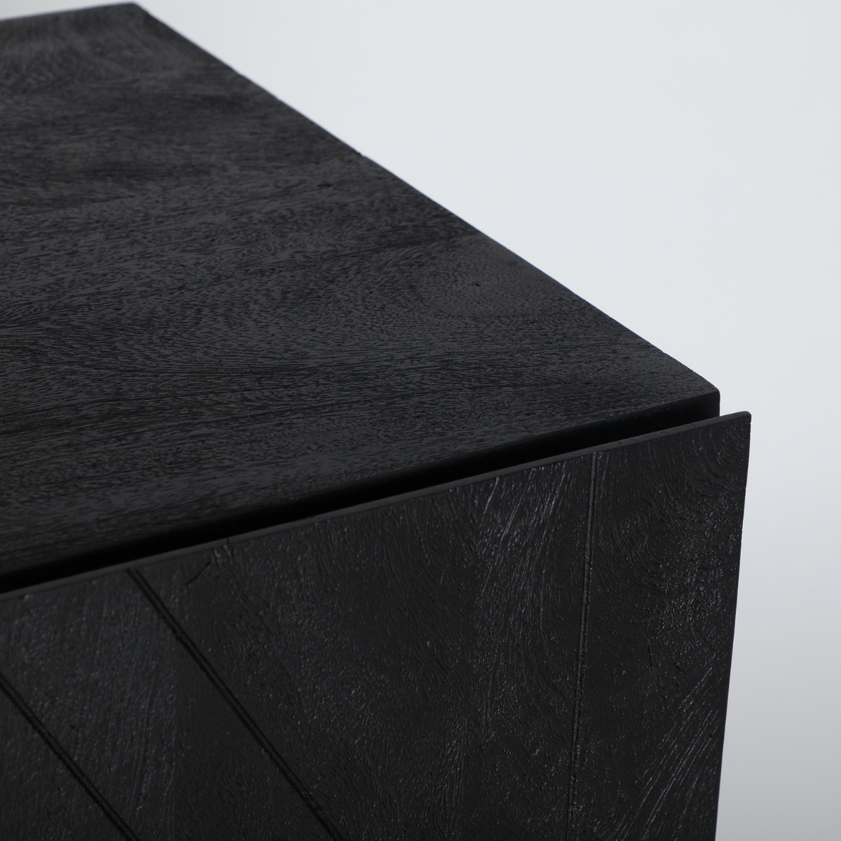Buffet 4 portes en bois de manguier noir 170 cm LUCILE – Image 4