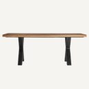 grande table de repas en manguier et métal