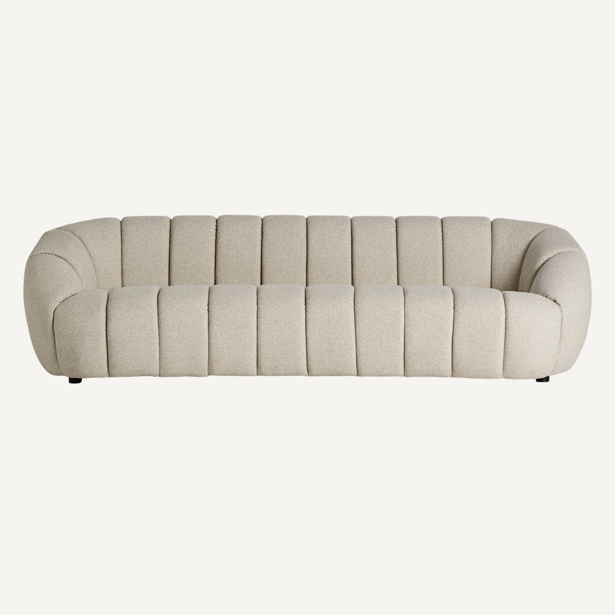 Canapé design 3 places tissu chenille beige ANNA