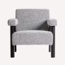 Fauteuil moderne noir et gris GASPARD