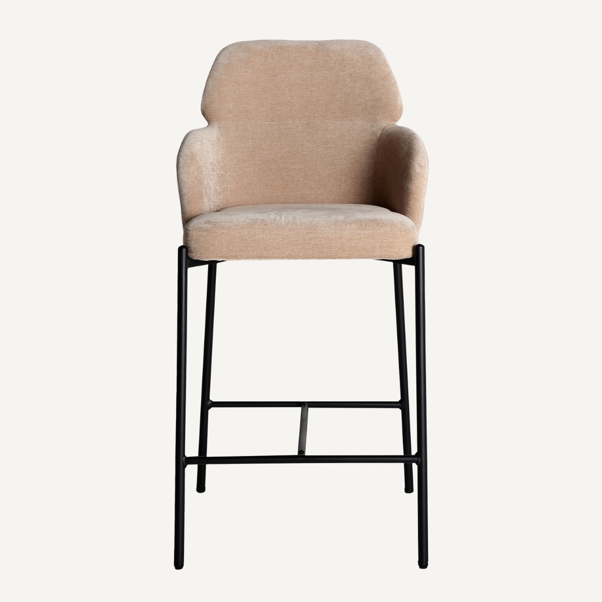 siège de bar en velours marron clair