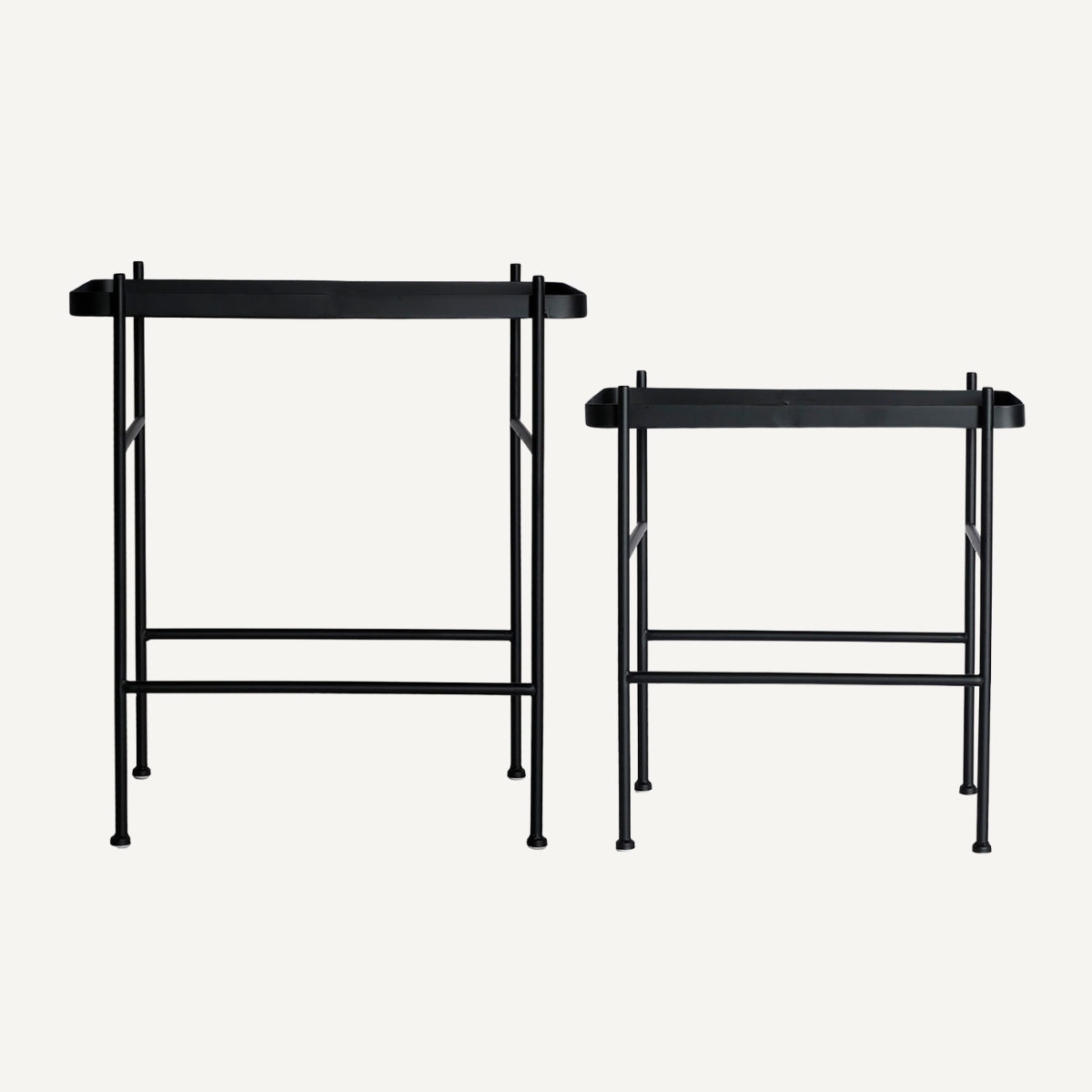 lot de 2 tables d'appoint en métal noir pas cher