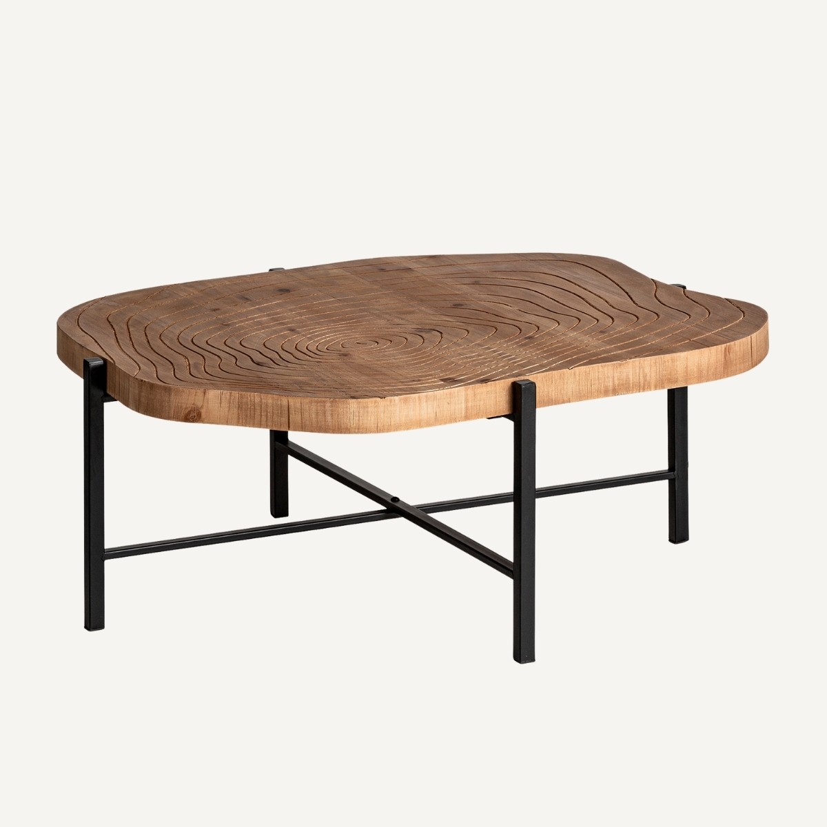 table basse bois massif et métal