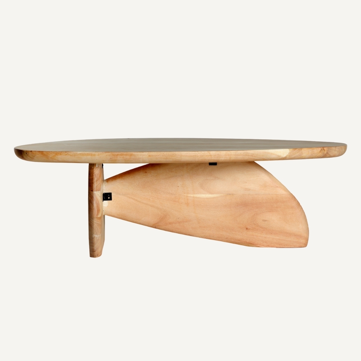 table basse ovale en bois d'acacia