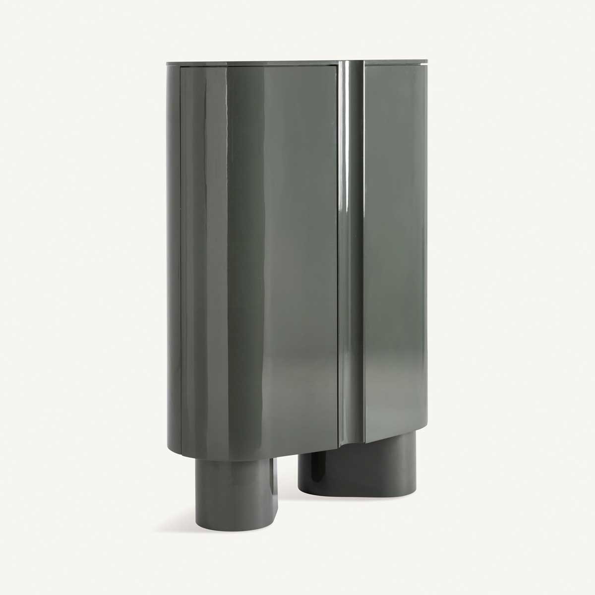 Armoire laquée vert 2 portes haute de 160 cm