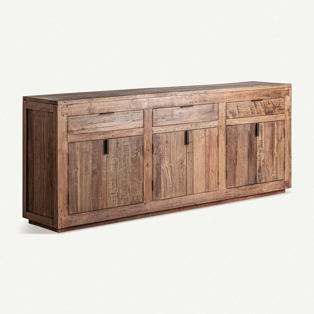Buffet 224 cm en bois rustique recyclé marron