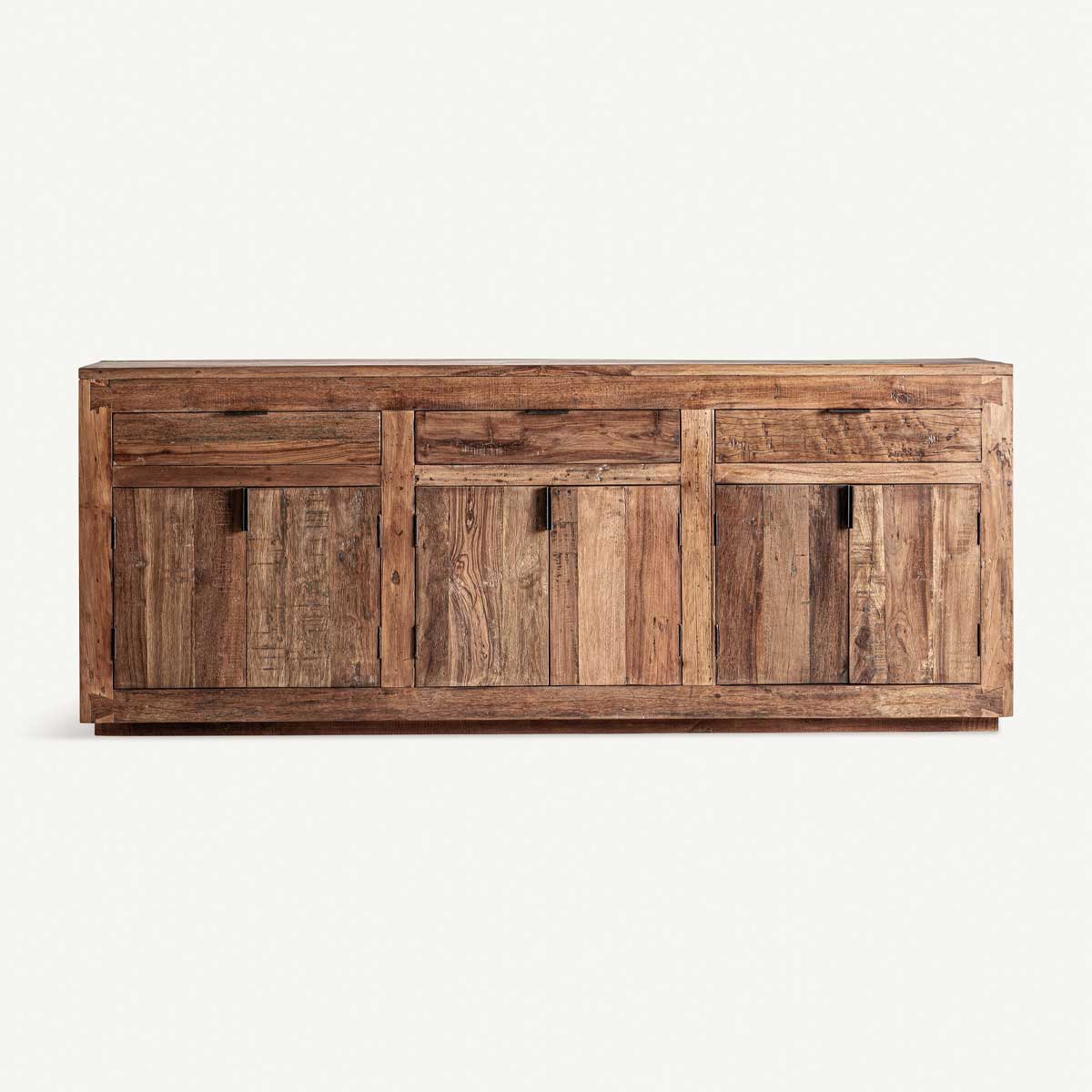 Buffet 224 cm en bois rustique recyclé marron