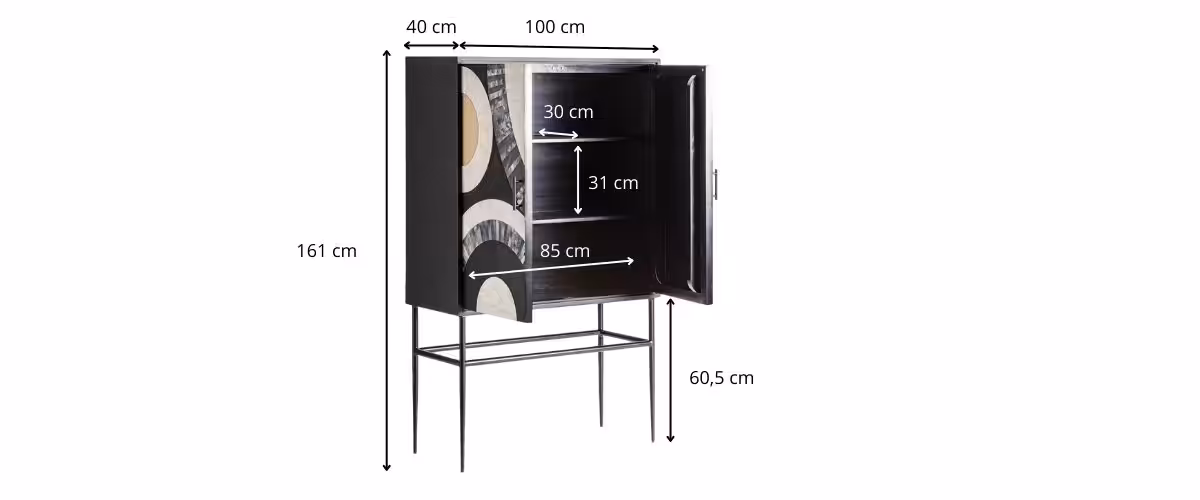 Dimensions du buffet art déco