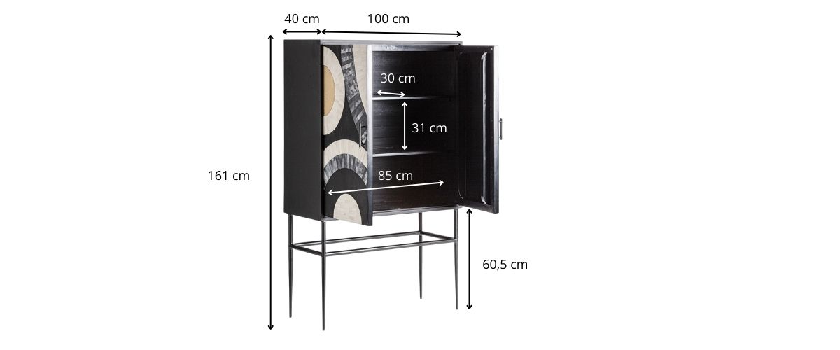 Dimensions du buffet art déco