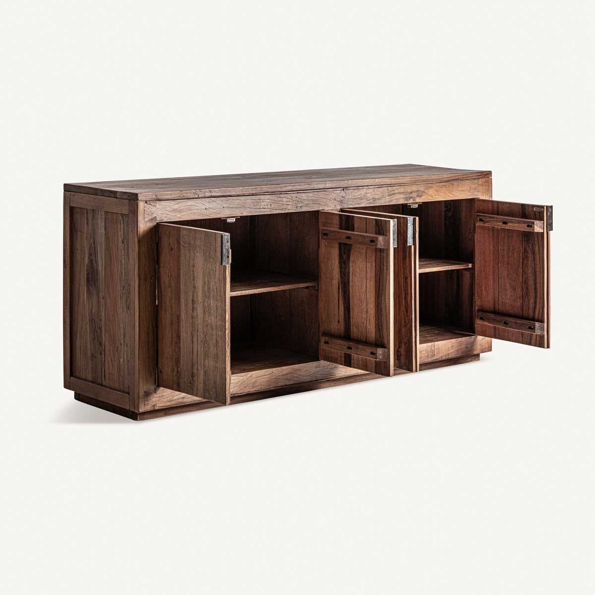 Buffet 4 portes 180 cm en bois recyclé massif