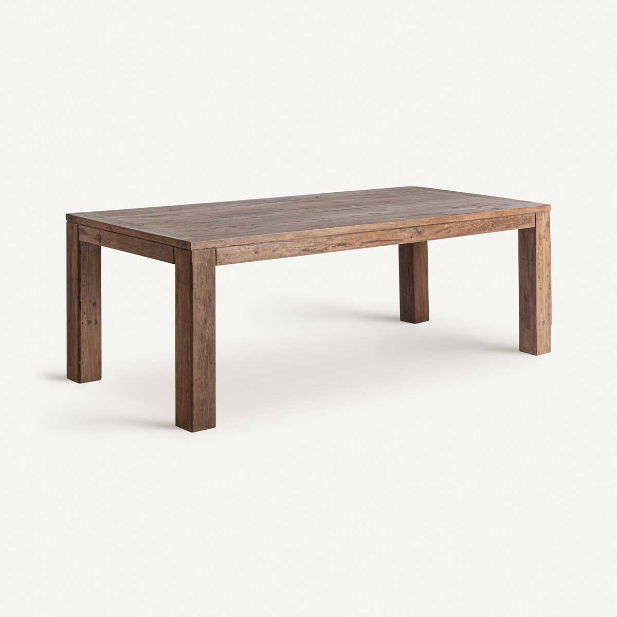 Table de salle à manger rectangulaire en bois recyclé marron 220 cm