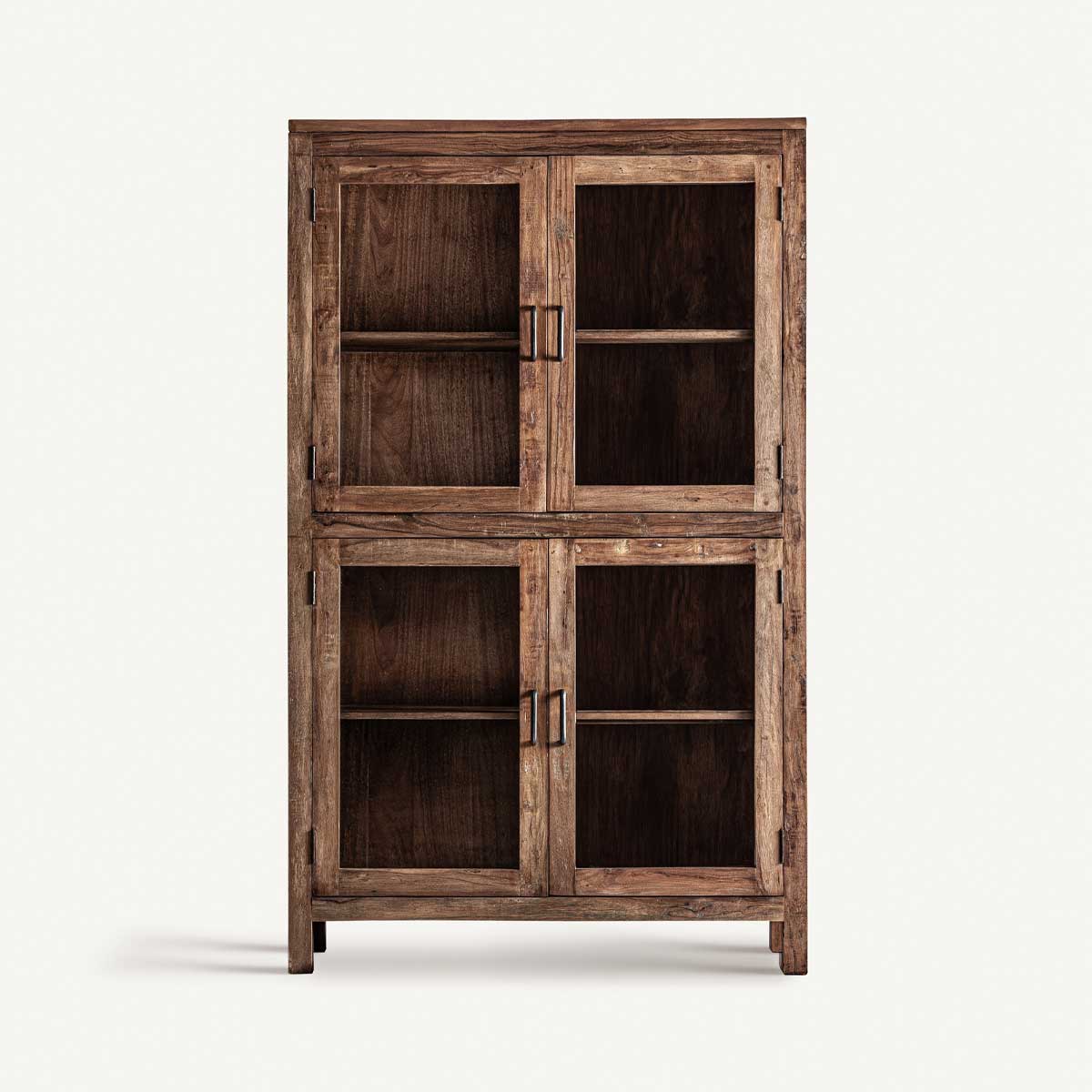 Vitrine haute en bois recyclé